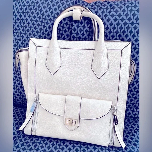 henri bendel White Rivington 4 in 1 Bag Tote Crossbody Top Handle Backpack Henri Bendel Rivington Bag Black Leather Convertible  main image 2